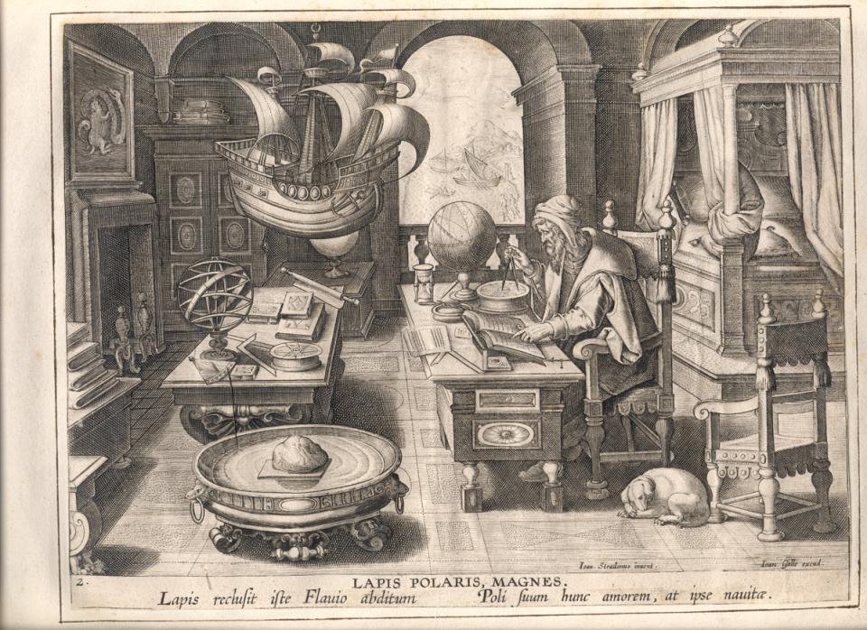 Jan van der Straet, Joannes Galle, De uitvinding van het kompas, PK.OPB.0186.003, Collectie Stad Antwerpen, Museum Plantin-Moretus