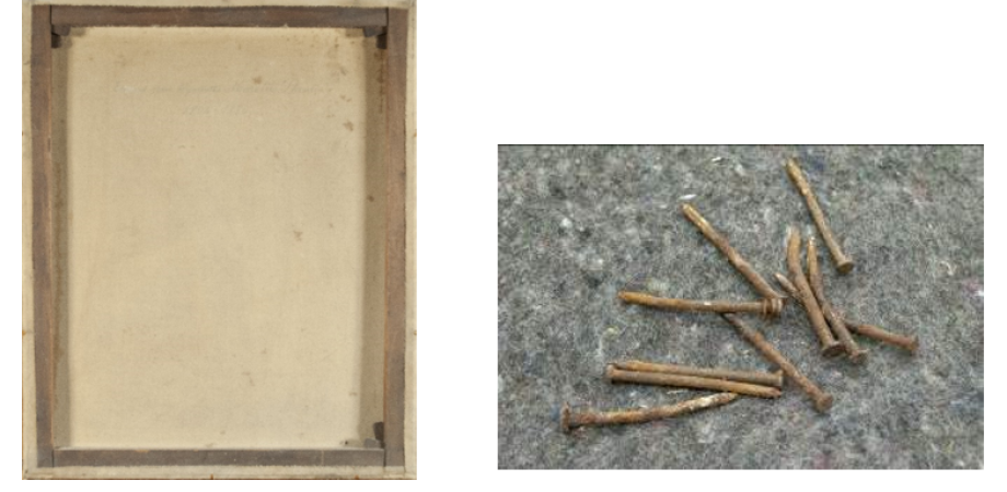 De behandeling start met het uitlijsten van het werk en het verwijderen van de verroeste nagels.