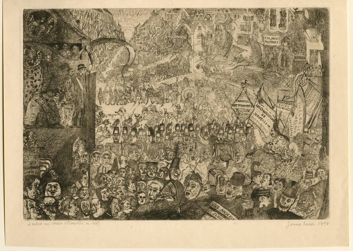 James Ensor, L'Entrée du Christ à Bruxelles en 1889, PK.MP.09502, Collectie Stad Antwerpen, Museum Plantin-Moretus