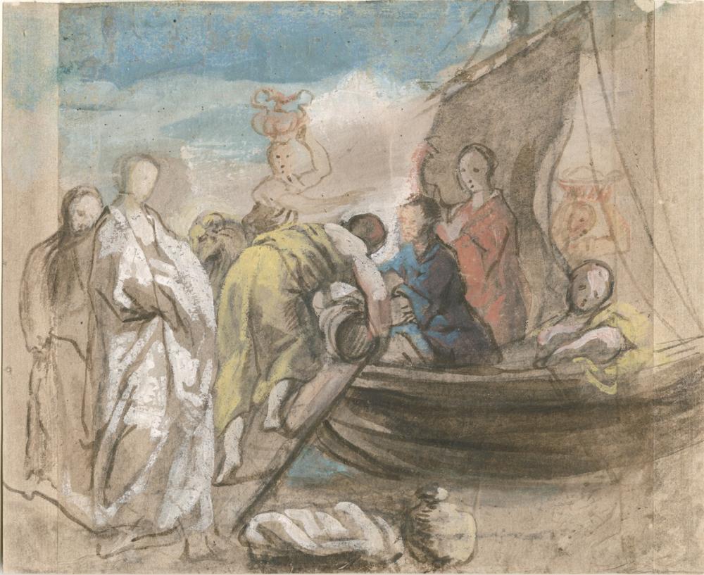 Het schip van Odysseus, bevoorraad voor zijn vertrek - Jacob Jordaens